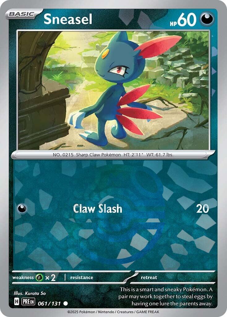 Sneasel (061/131) (Master Ball Pattern) [Scarlet & Violet: Prismatic Evolutions] | Deep Dive Games St. Marys