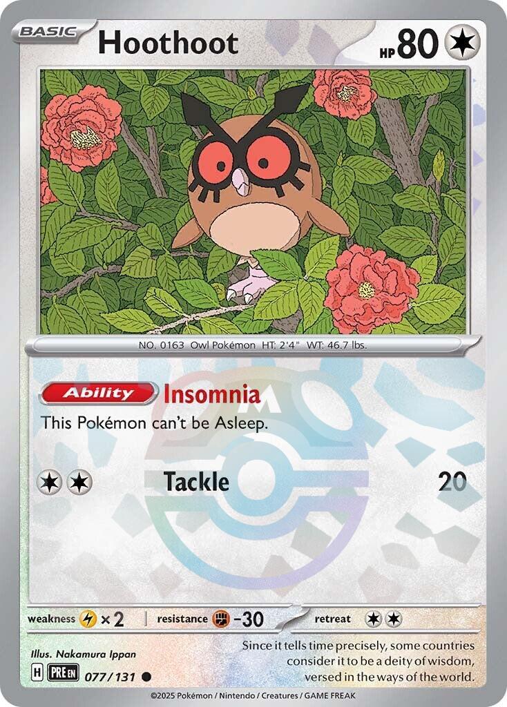 Hoothoot (077/131) (Master Ball Pattern) [Scarlet & Violet: Prismatic Evolutions] | Deep Dive Games St. Marys