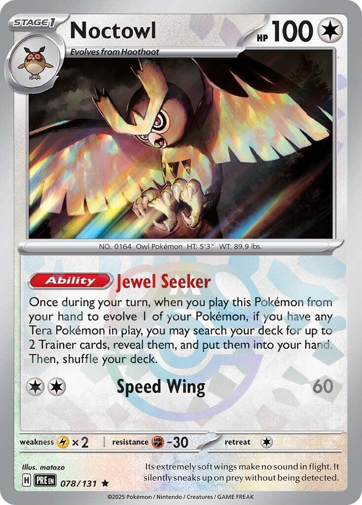 Noctowl (078/131) (Master Ball Pattern) [Scarlet & Violet: Prismatic Evolutions] | Deep Dive Games St. Marys
