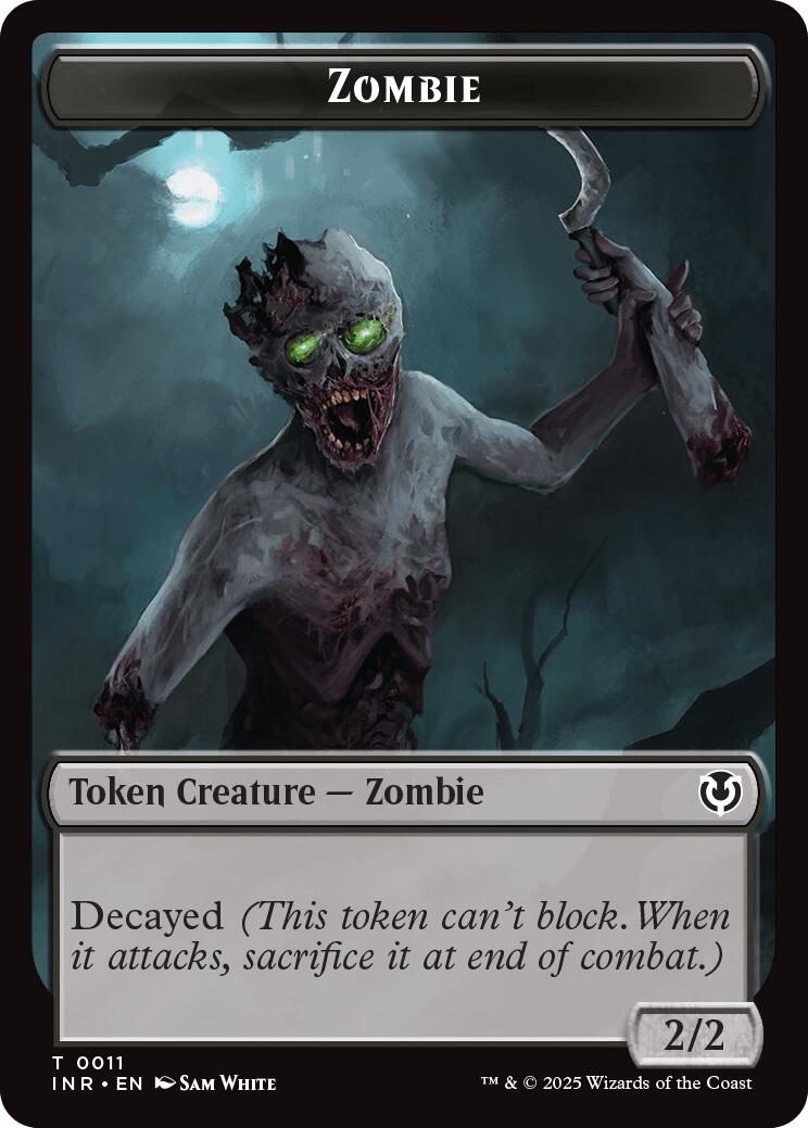 Zombie (0011) // Zombie (0012) Double-Sided Token [Innistrad Remastered Tokens] | Deep Dive Games St. Marys