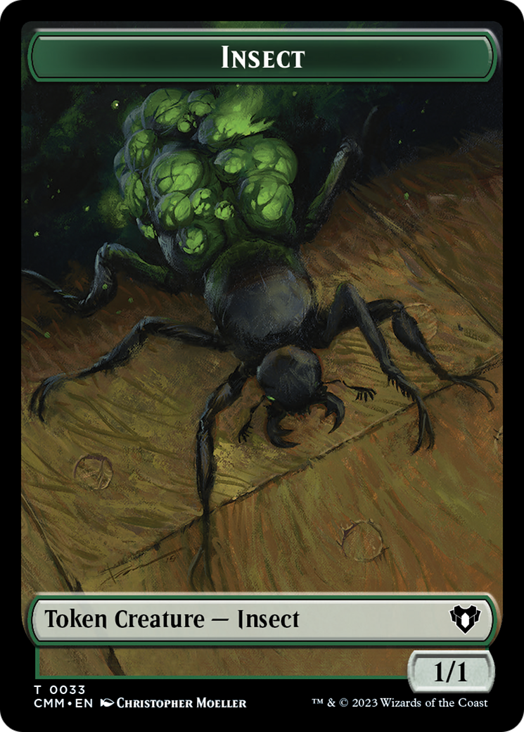 Spirit (0010) // Insect Double-Sided Token [Commander Masters Tokens] | Deep Dive Games St. Marys