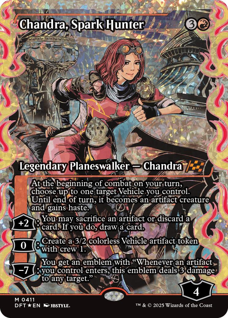 Chandra, Spark Hunter (Showcase Fracture Foil) (Japanese) [Aetherdrift] | Deep Dive Games St. Marys