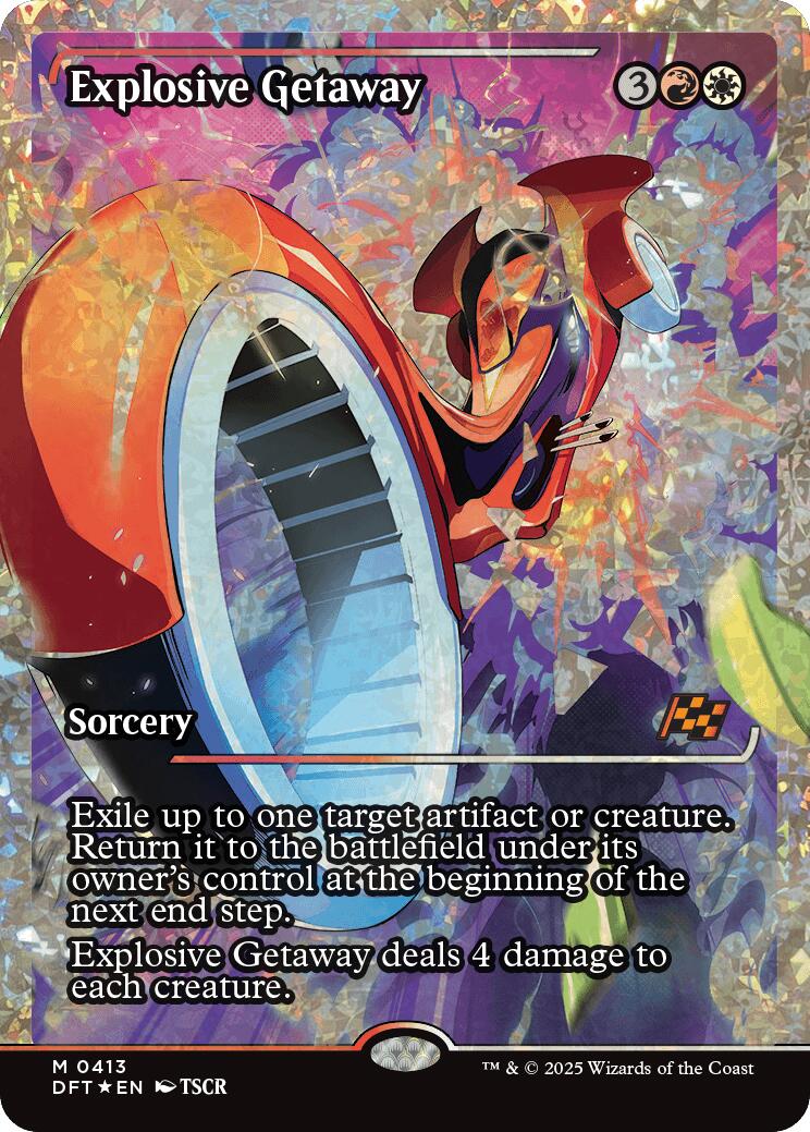 Explosive Getaway (Showcase Fracture Foil) (Japanese) [Aetherdrift] | Deep Dive Games St. Marys