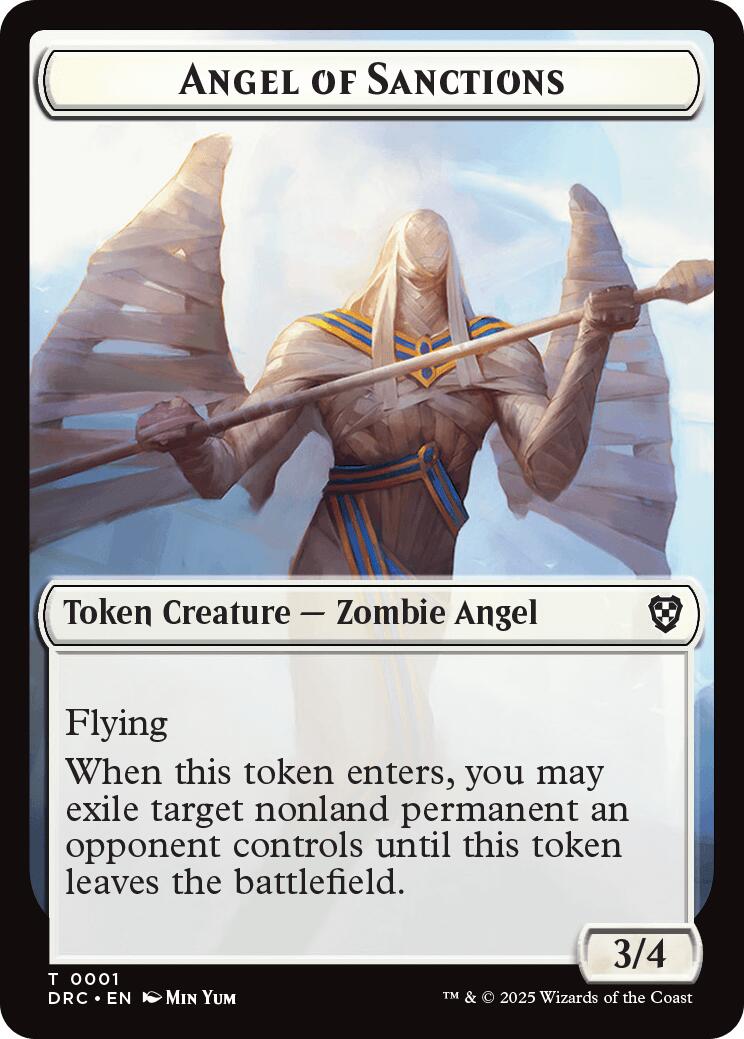 Angel of Sanctions // Vizier of Many Faces Double-Sided Token [Aetherdrift Commander] | Deep Dive Games St. Marys