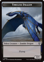Timeless Dragon // Zombie (0007) Double-Sided Token [Aetherdrift Tokens] | Deep Dive Games St. Marys