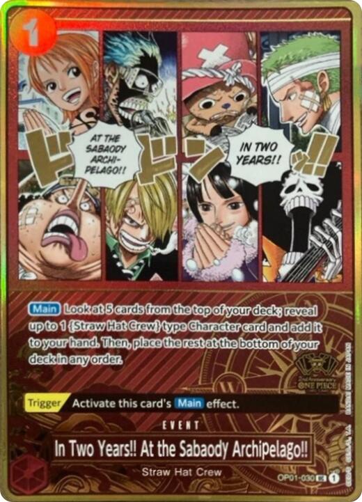 In Two Years!! At the Sabaody Archipelago!! (Japanese Version 2nd Anniversary Set) [One Piece Promotion Cards] | Deep Dive Games St. Marys
