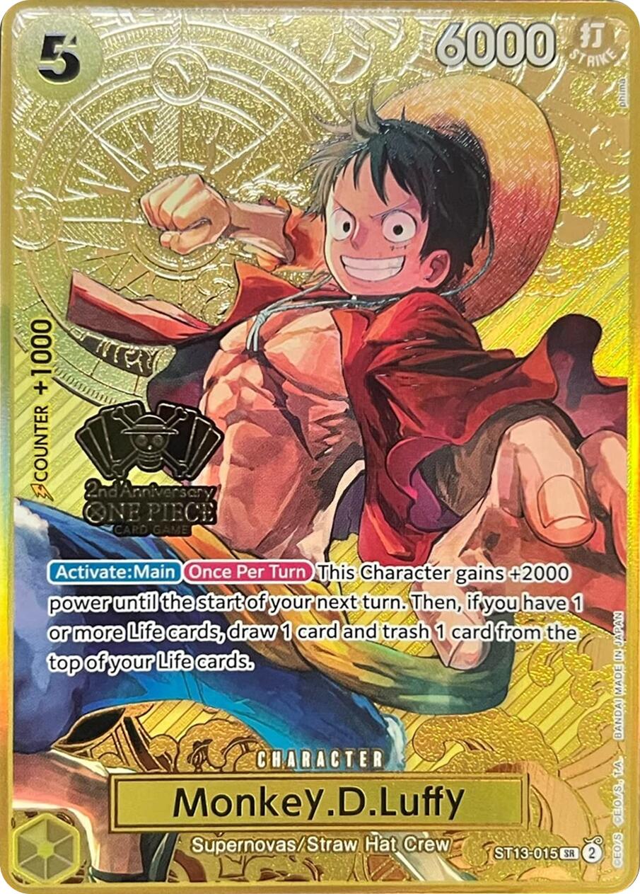 Monkey.D.Luffy (Japanese Version 2nd Anniversary Set) [One Piece Promotion Cards] | Deep Dive Games St. Marys