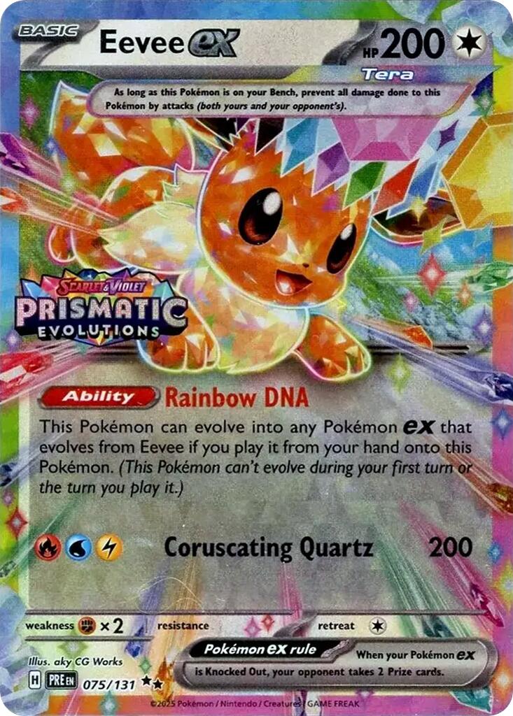 Eevee ex (075/131) (Prismatic Evolutions Stamp) [Scarlet & Violet: Prismatic Evolutions] | Deep Dive Games St. Marys