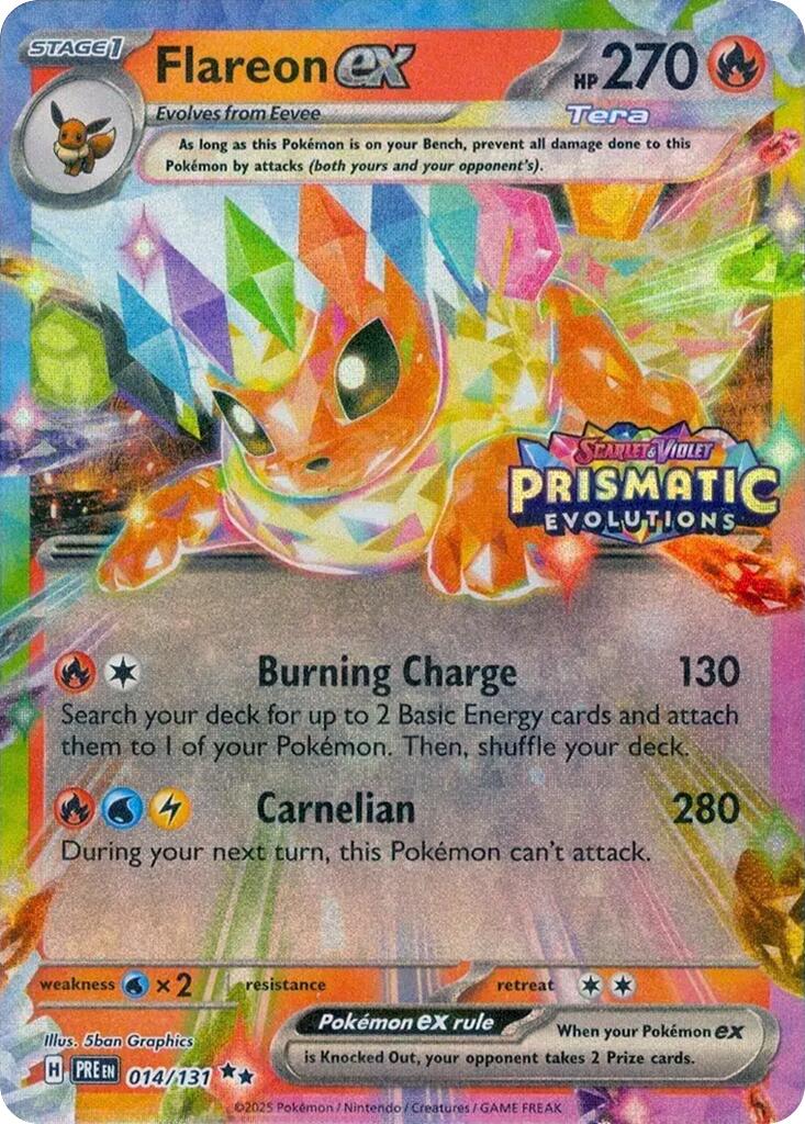 Flareon ex (014/131) (Prismatic Evolutions Stamp) [Scarlet & Violet: Prismatic Evolutions] | Deep Dive Games St. Marys