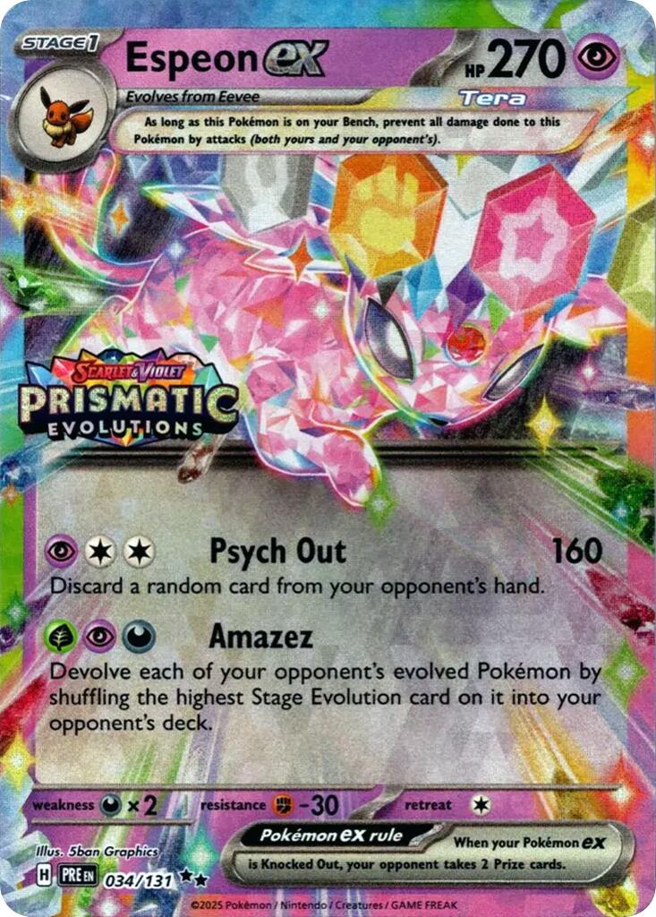 Espeon ex (034/131) (Prismatic Evolutions Stamp) [Scarlet & Violet: Prismatic Evolutions] | Deep Dive Games St. Marys