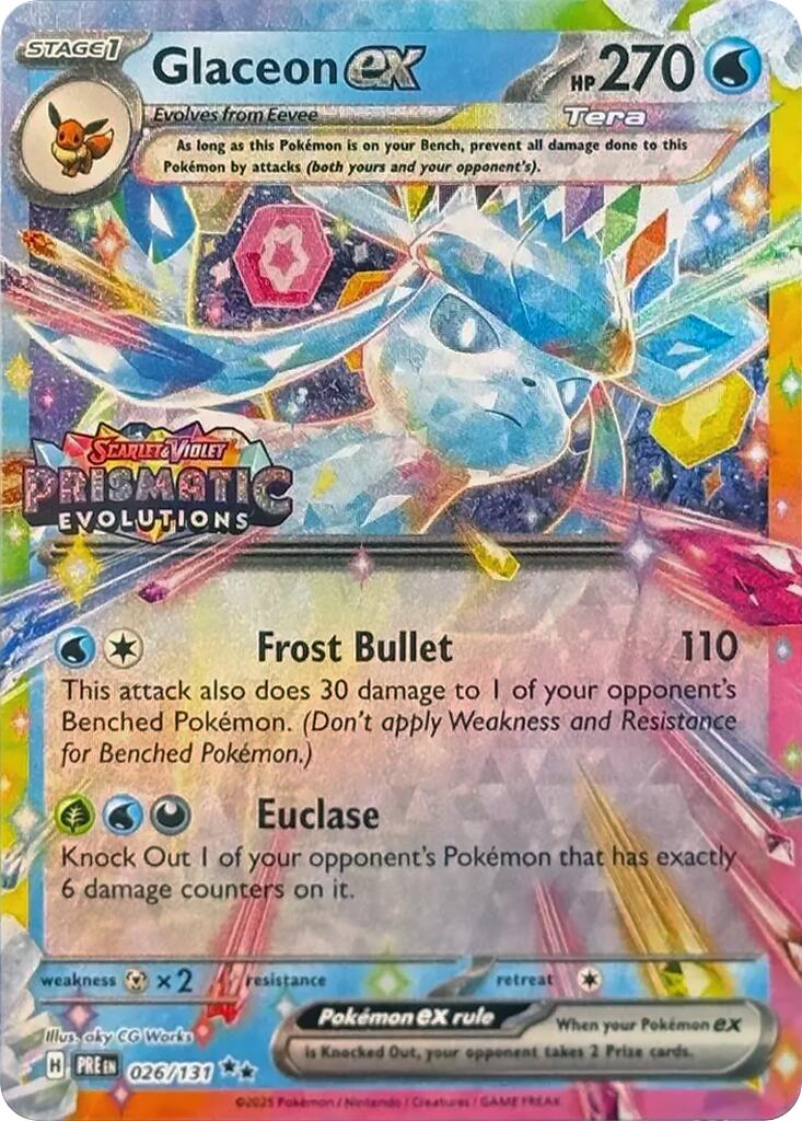 Glaceon ex (026/131) (Prismatic Evolutions Stamp) [Scarlet & Violet: Prismatic Evolutions] | Deep Dive Games St. Marys