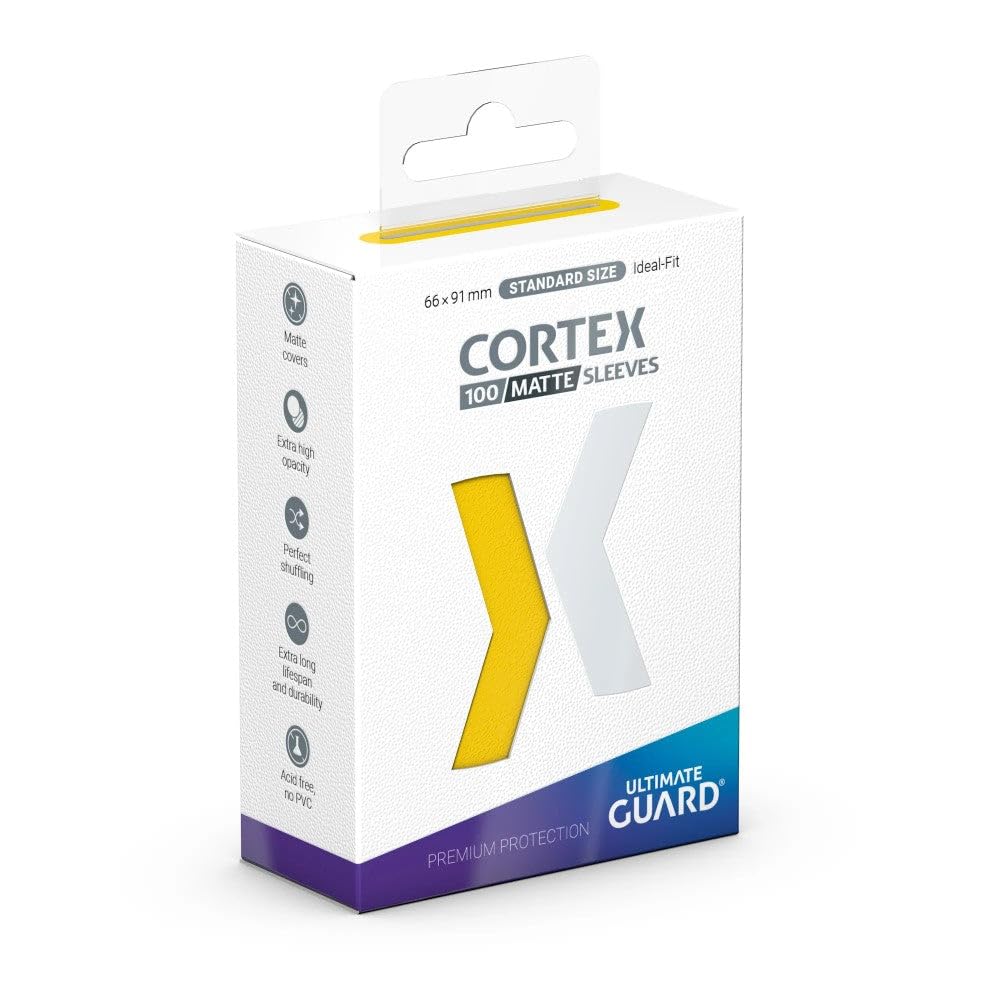 CORTEX SLEEVES: STANDARD SIZE MATTE YELLOW (100CT) | Deep Dive Games St. Marys