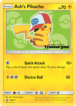 Ash's Pikachu (SM112) [Sun & Moon: Black Star Promos] | Deep Dive Games St. Marys