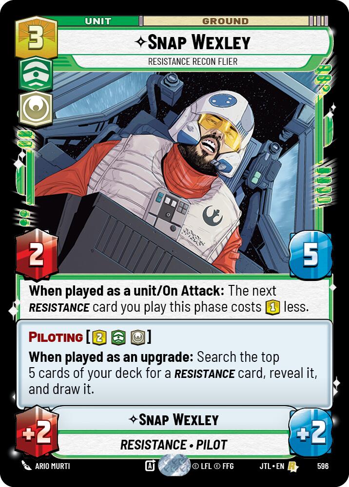 Snap Wexley - Resistance Recon Flier (Foil) (596) [Jump to Lightspeed] | Deep Dive Games St. Marys