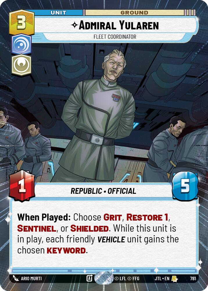 Admiral Yularen - Fleet Coordinator (781) (Hyperspace Foil) (781) [Jump to Lightspeed] | Deep Dive Games St. Marys