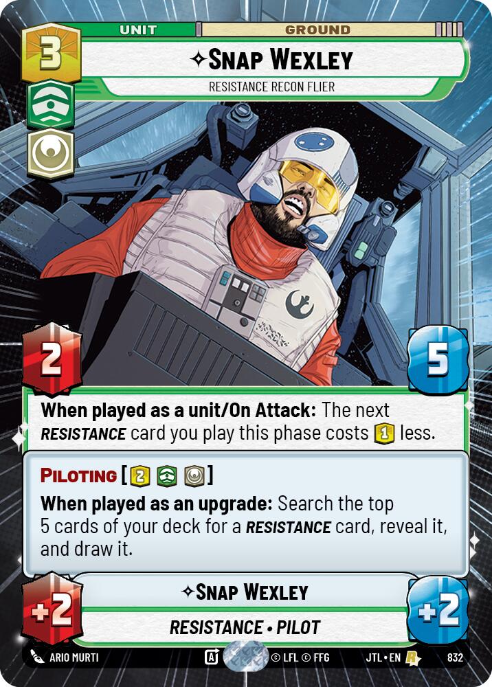 Snap Wexley - Resistance Recon Flier (Hyperspace Foil) (832) [Jump to Lightspeed] | Deep Dive Games St. Marys