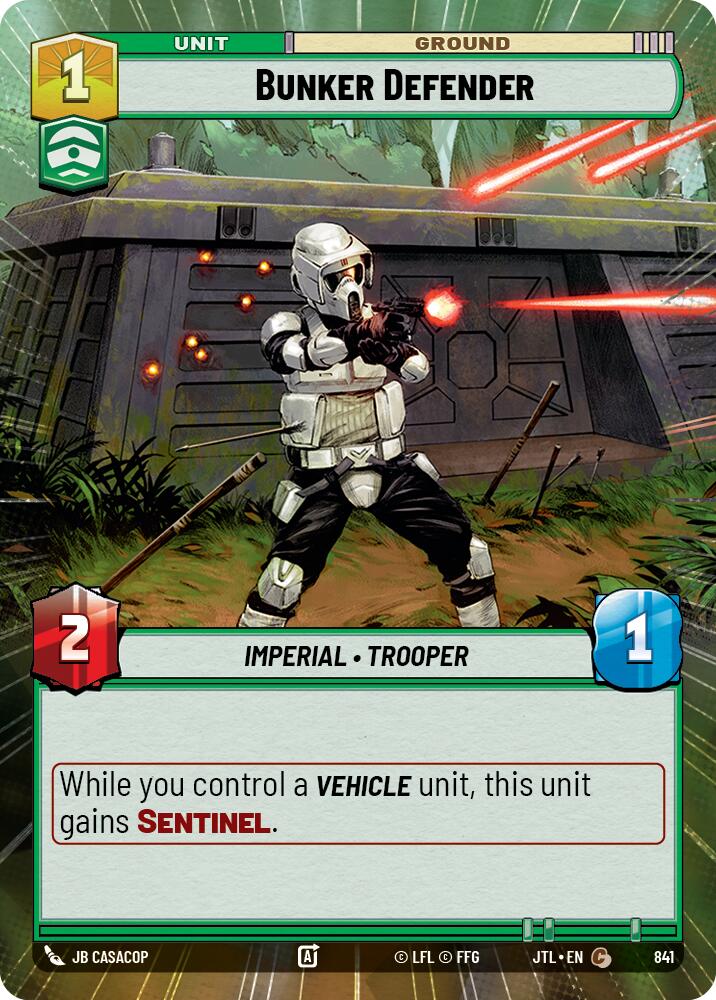 Bunker Defender (841) (Hyperspace Foil) (841) [Jump to Lightspeed] | Deep Dive Games St. Marys
