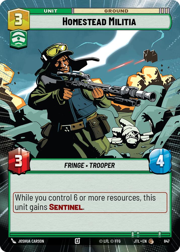 Homestead Militia (847) (Hyperspace Foil) (847) [Jump to Lightspeed] | Deep Dive Games St. Marys