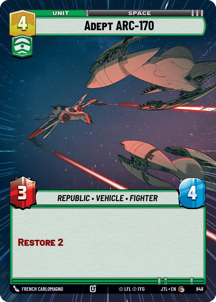 Adept ARC-170 (848) (Hyperspace Foil) (848) [Jump to Lightspeed] | Deep Dive Games St. Marys