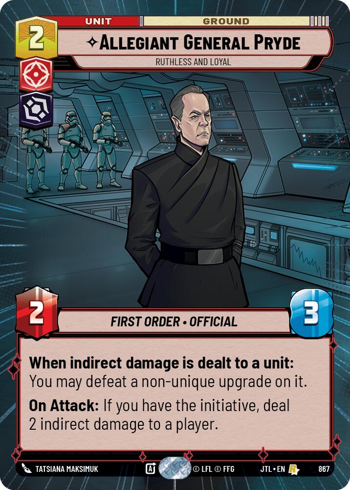 Allegiant General Pryde - Ruthless and Loyal (867) (Hyperspace Foil) (867) [Jump to Lightspeed] | Deep Dive Games St. Marys