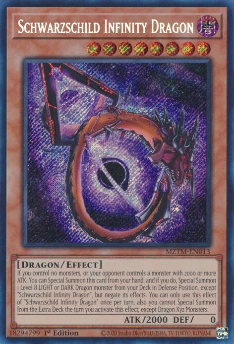 Schwarzschild Infinity Dragon [MZTM-EN013] Secret Rare | Deep Dive Games St. Marys