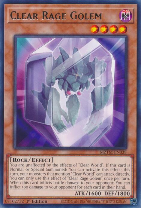Clear Rage Golem [MZTM-EN038] Rare | Deep Dive Games St. Marys