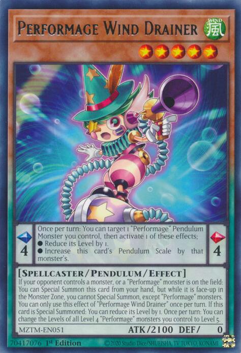 Performage Wind Drainer [MZTM-EN051] Rare | Deep Dive Games St. Marys