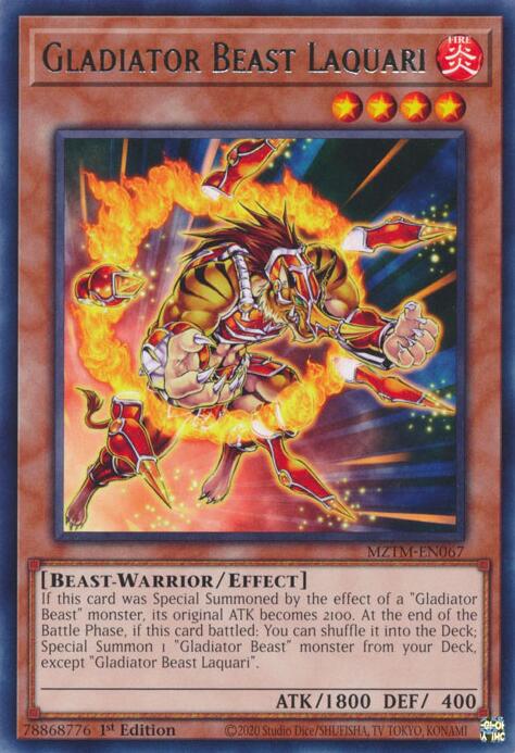 Gladiator Beast Laquari [MZTM-EN067] Rare | Deep Dive Games St. Marys