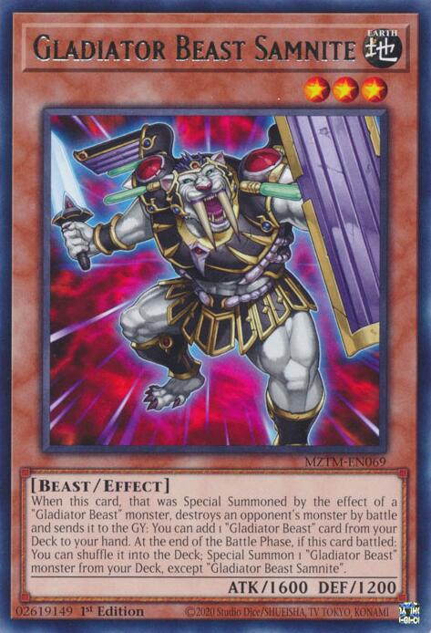 Gladiator Beast Samnite [MZTM-EN069] Rare | Deep Dive Games St. Marys