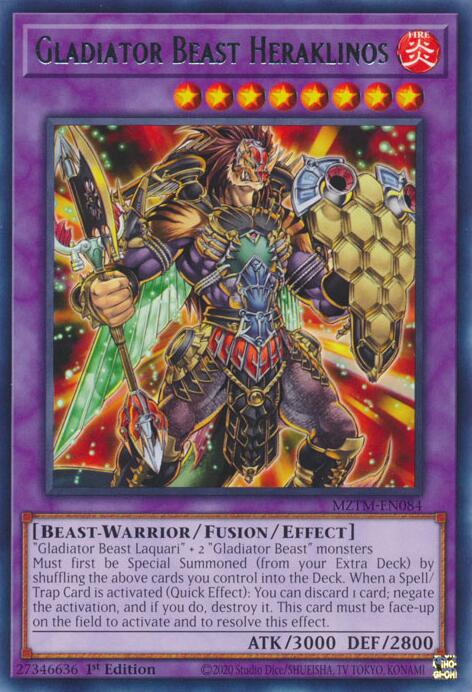Gladiator Beast Heraklinos [MZTM-EN084] Rare | Deep Dive Games St. Marys