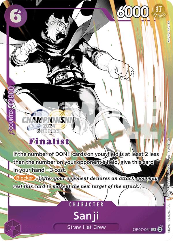 Sanji (Championship 2024 Card Set Vol. 2) [Finalist] [One Piece Promotion Cards] | Deep Dive Games St. Marys