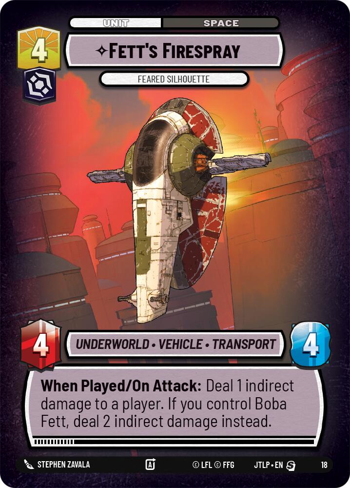 Fett's Firespray - Feared Silhouette (18) [Jump to Lightspeed: Weekly Play] | Deep Dive Games St. Marys