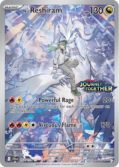 N's Reshiram (167/159) (Journey Together Stamp) [Scarlet & Violet: Journey Together] | Deep Dive Games St. Marys