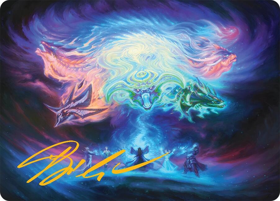Call the Spirit Dragons Art Card (21/54) (Gold-Stamped Signature) [Tarkir: Dragonstorm Art Series] | Deep Dive Games St. Marys