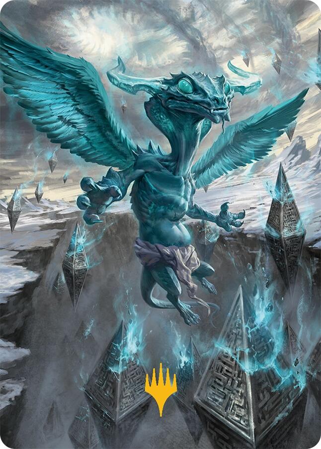 Ugin, Eye of the Storms Art Card (47/54) (Gold-Stamped Signature) [Tarkir: Dragonstorm Art Series] | Deep Dive Games St. Marys