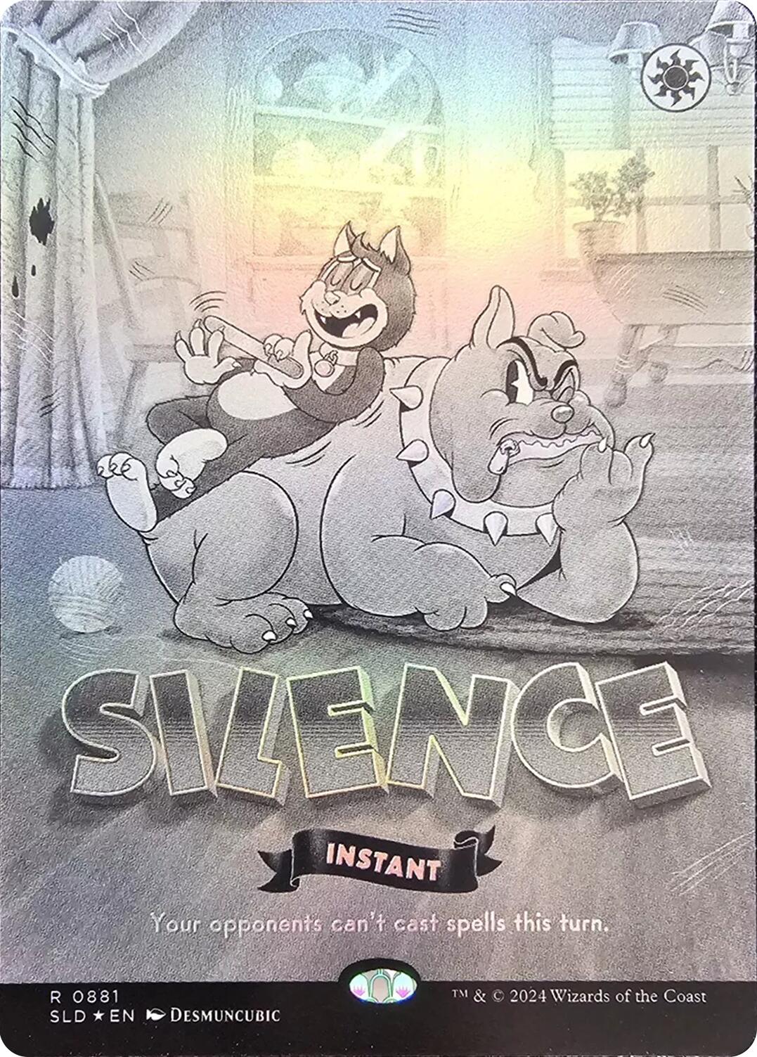 Silence (0881) (Black & White Foil) [Secret Lair Drop Series] | Deep Dive Games St. Marys