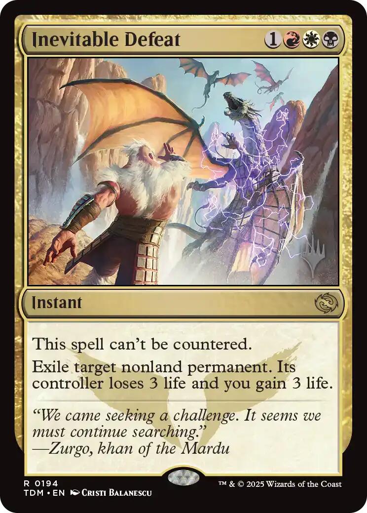 Inevitable Defeat [Tarkir: Dragonstorm Promos] | Deep Dive Games St. Marys