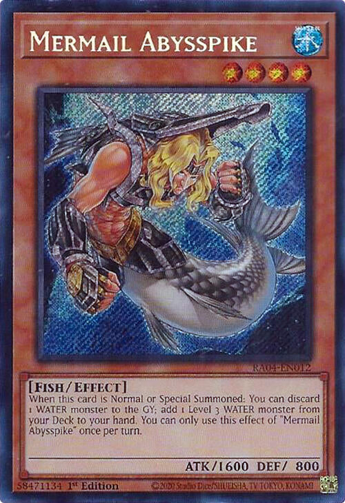 Mermail Abysspike [RA04-EN012] Secret Rare | Deep Dive Games St. Marys