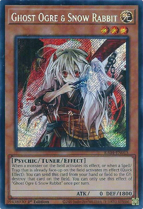 Ghost Ogre & Snow Rabbit [RA04-EN015] Secret Rare | Deep Dive Games St. Marys