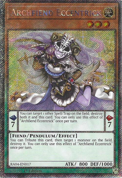 Archfiend Eccentrick [RA04-EN017] Platinum Secret Rare | Deep Dive Games St. Marys