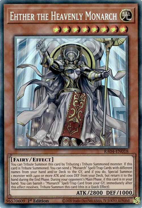 Ehther the Heavenly Monarch [RA04-EN018] Prismatic Collector's Rare | Deep Dive Games St. Marys