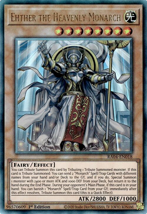 Ehther the Heavenly Monarch [RA04-EN018] Prismatic Ultimate Rare | Deep Dive Games St. Marys