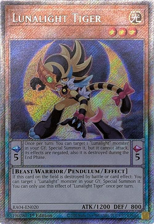 Lunalight Tiger [RA04-EN020] Platinum Secret Rare | Deep Dive Games St. Marys