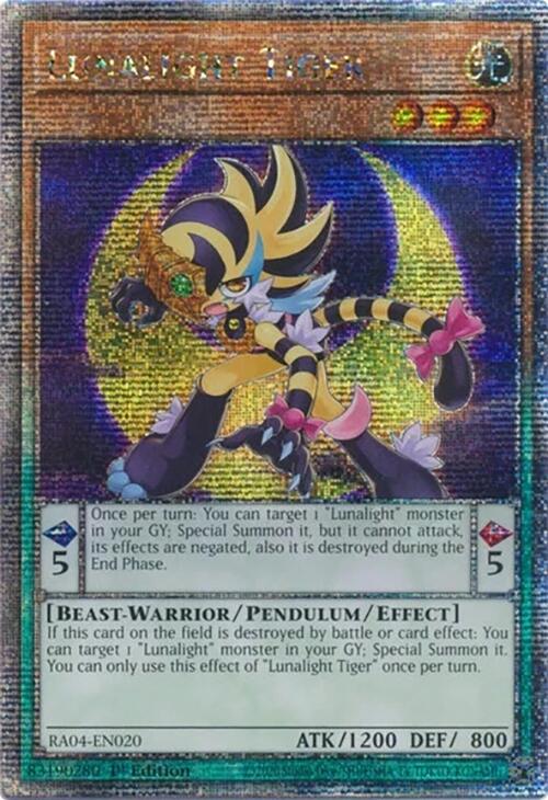 Lunalight Tiger [RA04-EN020] Quarter Century Secret Rare | Deep Dive Games St. Marys