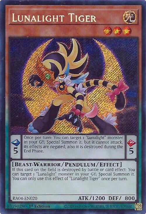 Lunalight Tiger [RA04-EN020] Secret Rare | Deep Dive Games St. Marys