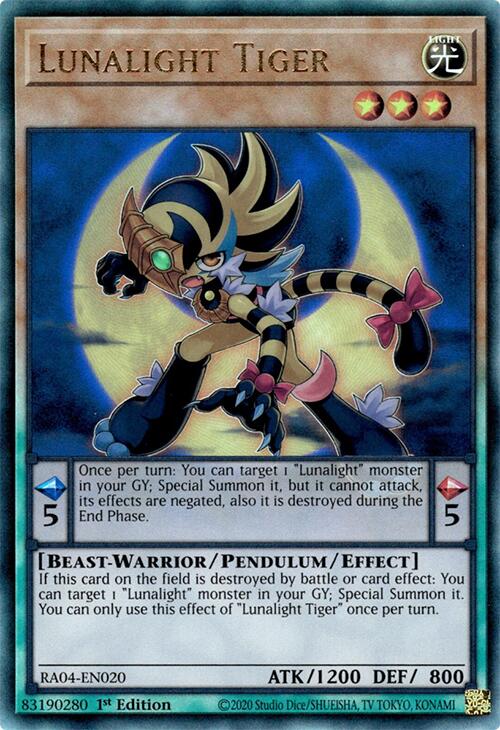 Lunalight Tiger [RA04-EN020] Prismatic Ultimate Rare | Deep Dive Games St. Marys