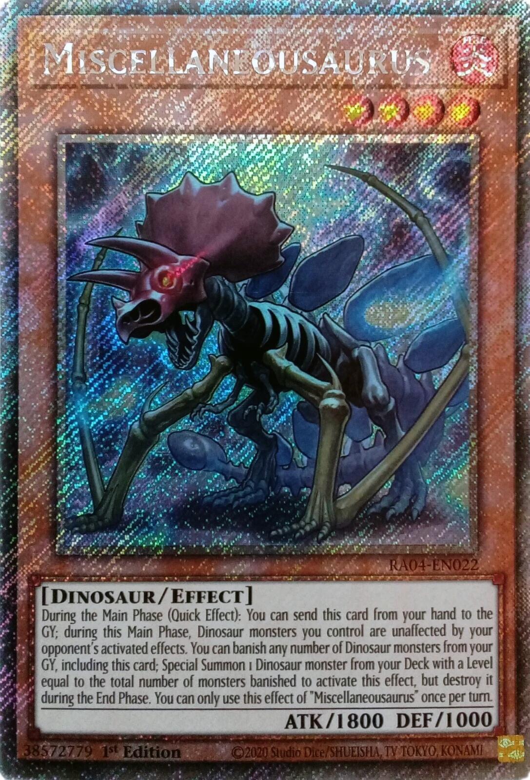 Miscellaneousaurus [RA04-EN022] Platinum Secret Rare | Deep Dive Games St. Marys