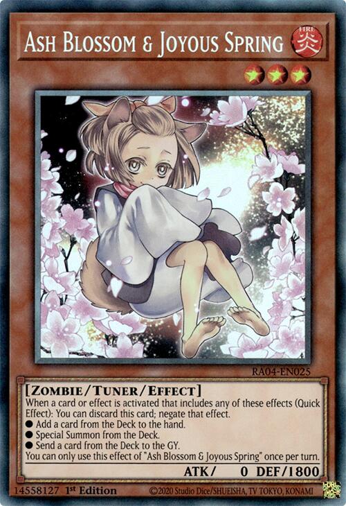 Ash Blossom & Joyous Spring (Alternate Art) [RA04-EN025] Prismatic Collector's Rare | Deep Dive Games St. Marys