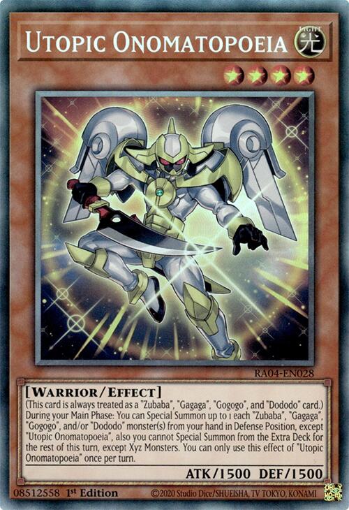 Utopic Onomatopoeia [RA04-EN028] Prismatic Collector's Rare | Deep Dive Games St. Marys
