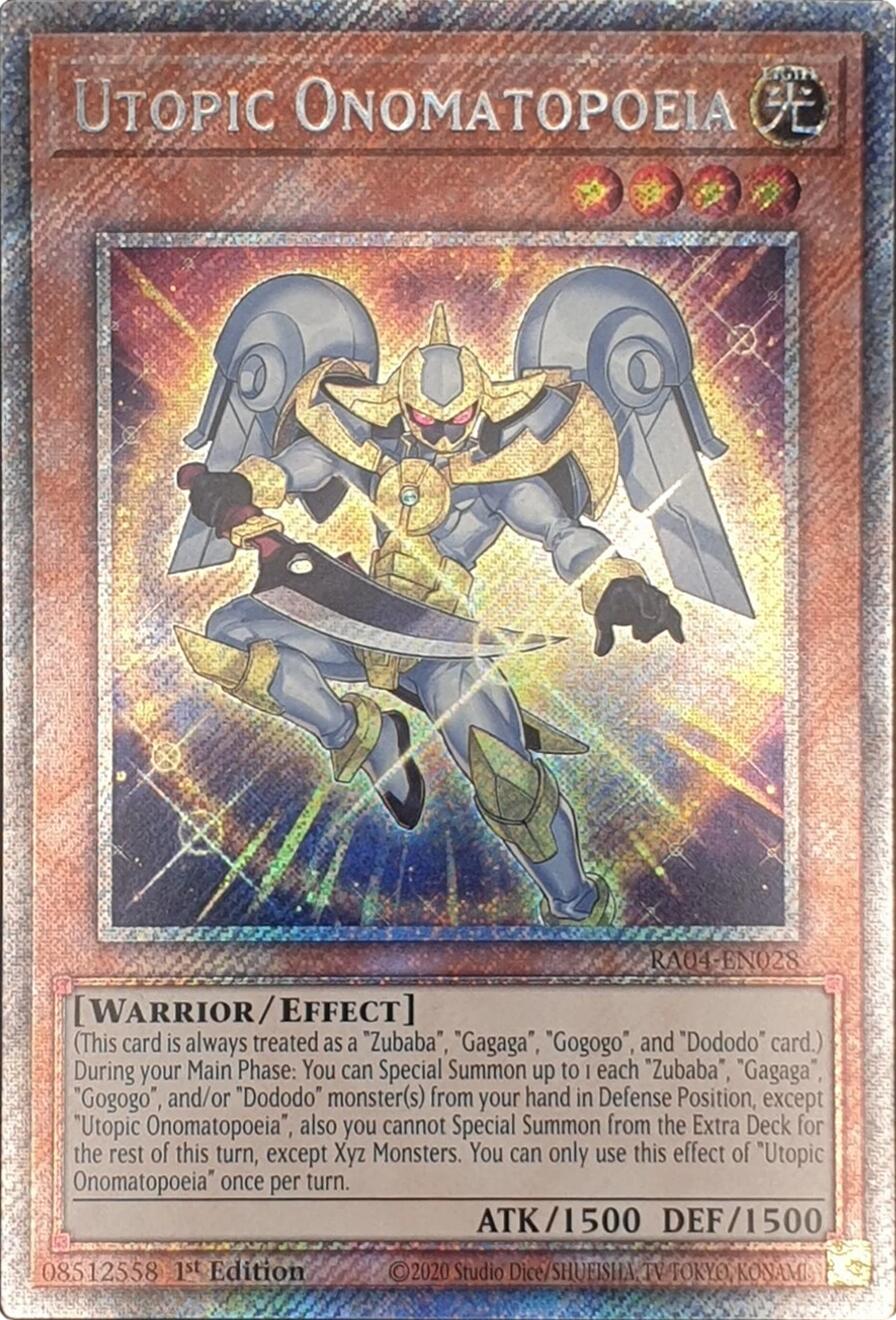 Utopic Onomatopoeia [RA04-EN028] Platinum Secret Rare | Deep Dive Games St. Marys